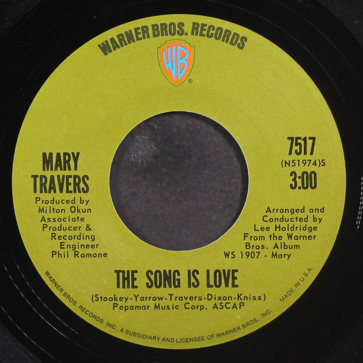 the song is love by MARY TRAVERS