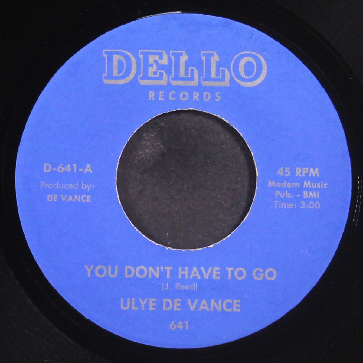 blues bump / you don't have to go by ULYE DE VANCE