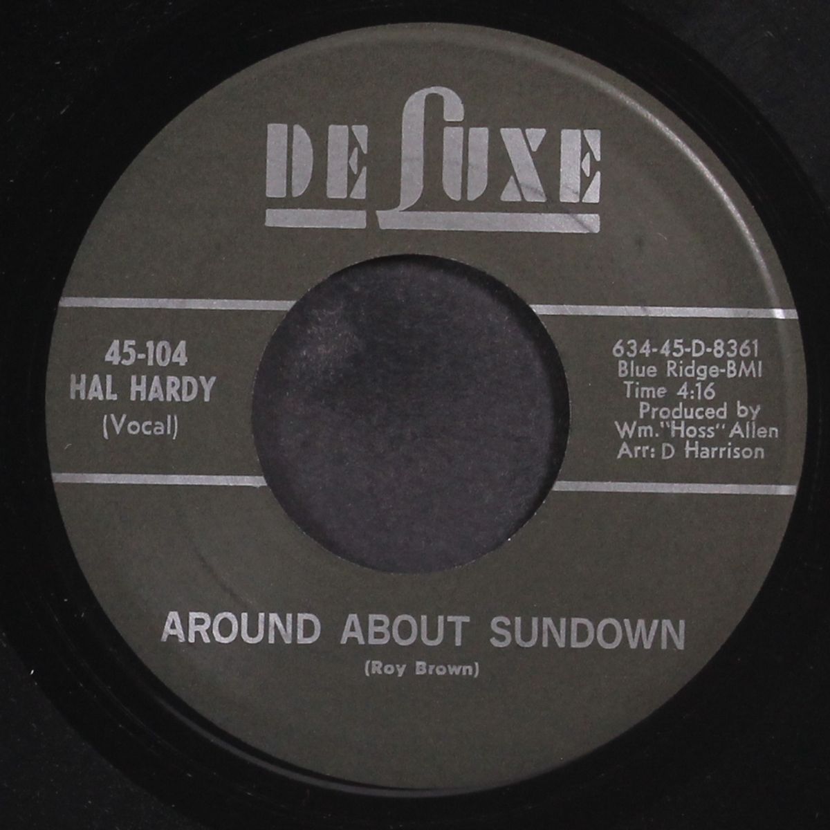 tears of joy / around about sundown by HAL HARDY