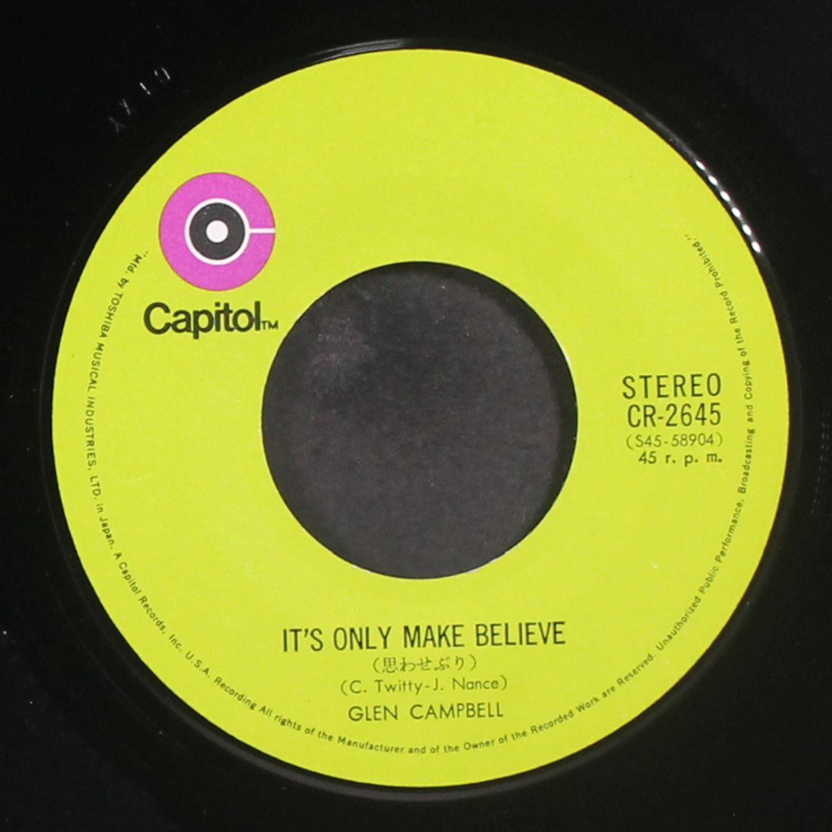 it's only make believe by GLEN CAMPBELL
