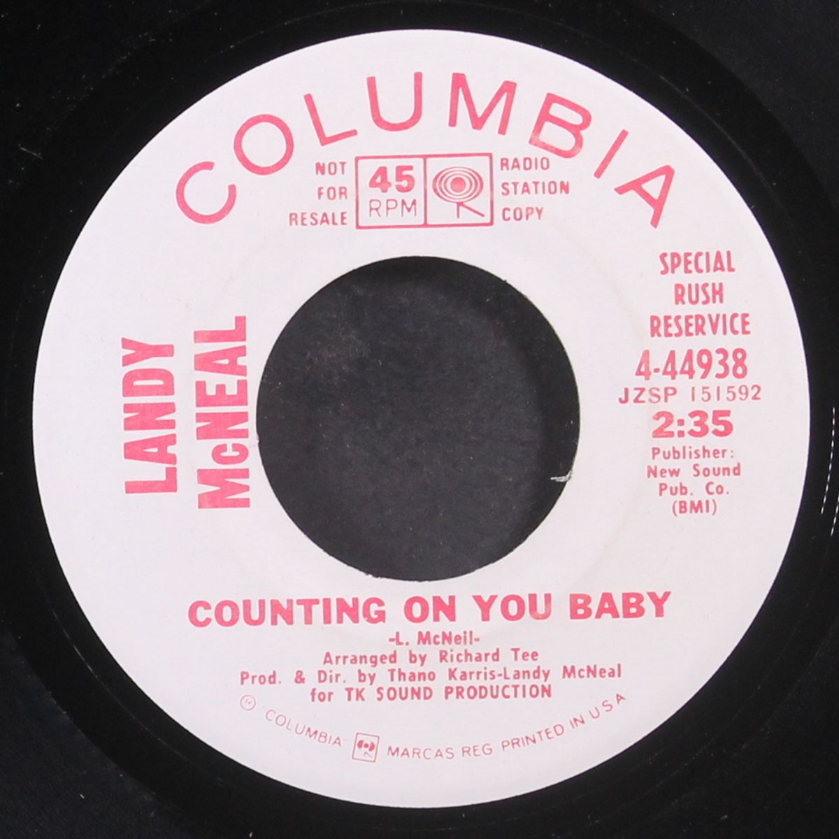 counting on you baby / same by LANDY MCNEAL