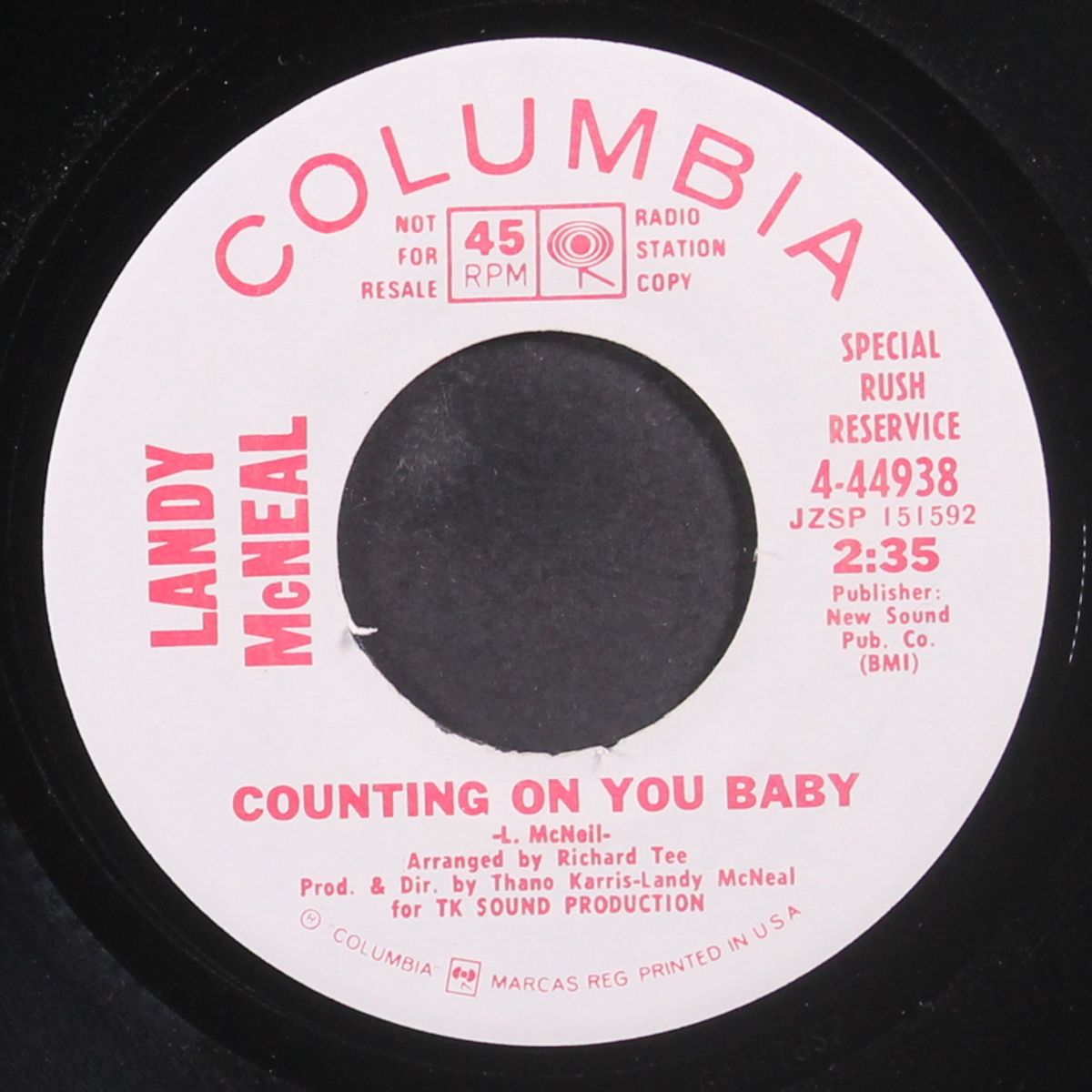 counting on you baby / same by LANDY MCNEAL