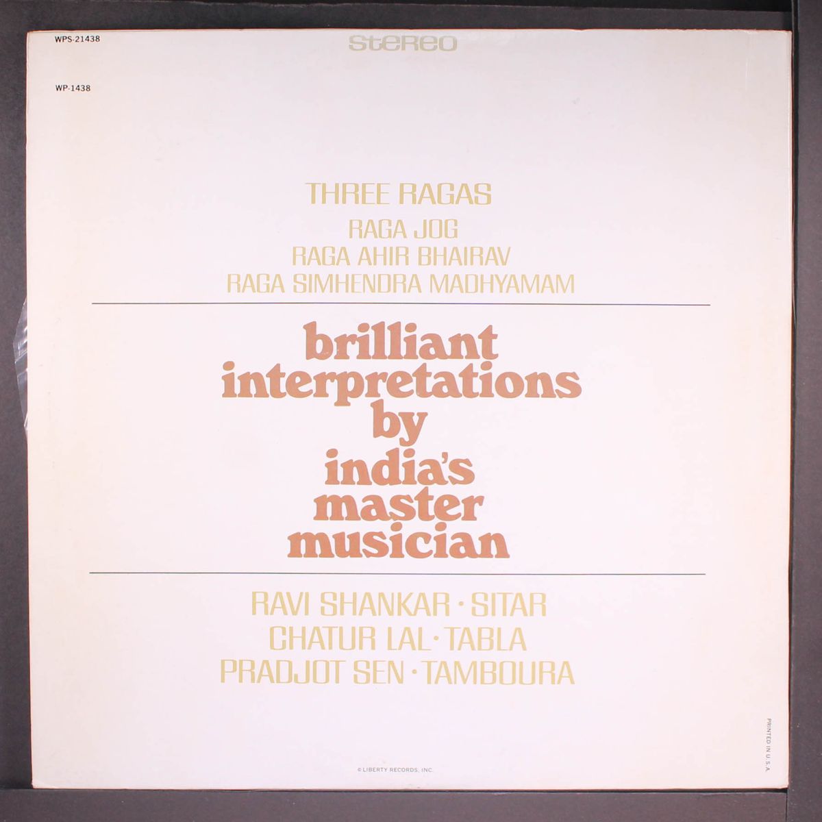 three ragas by RAVI SHANKAR