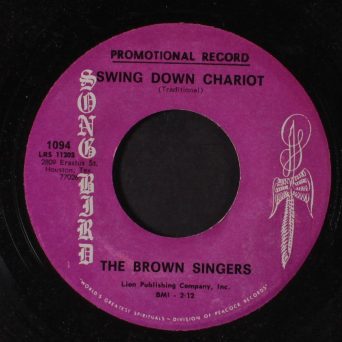 do you know him / swing down chariot by BROWN SINGERS