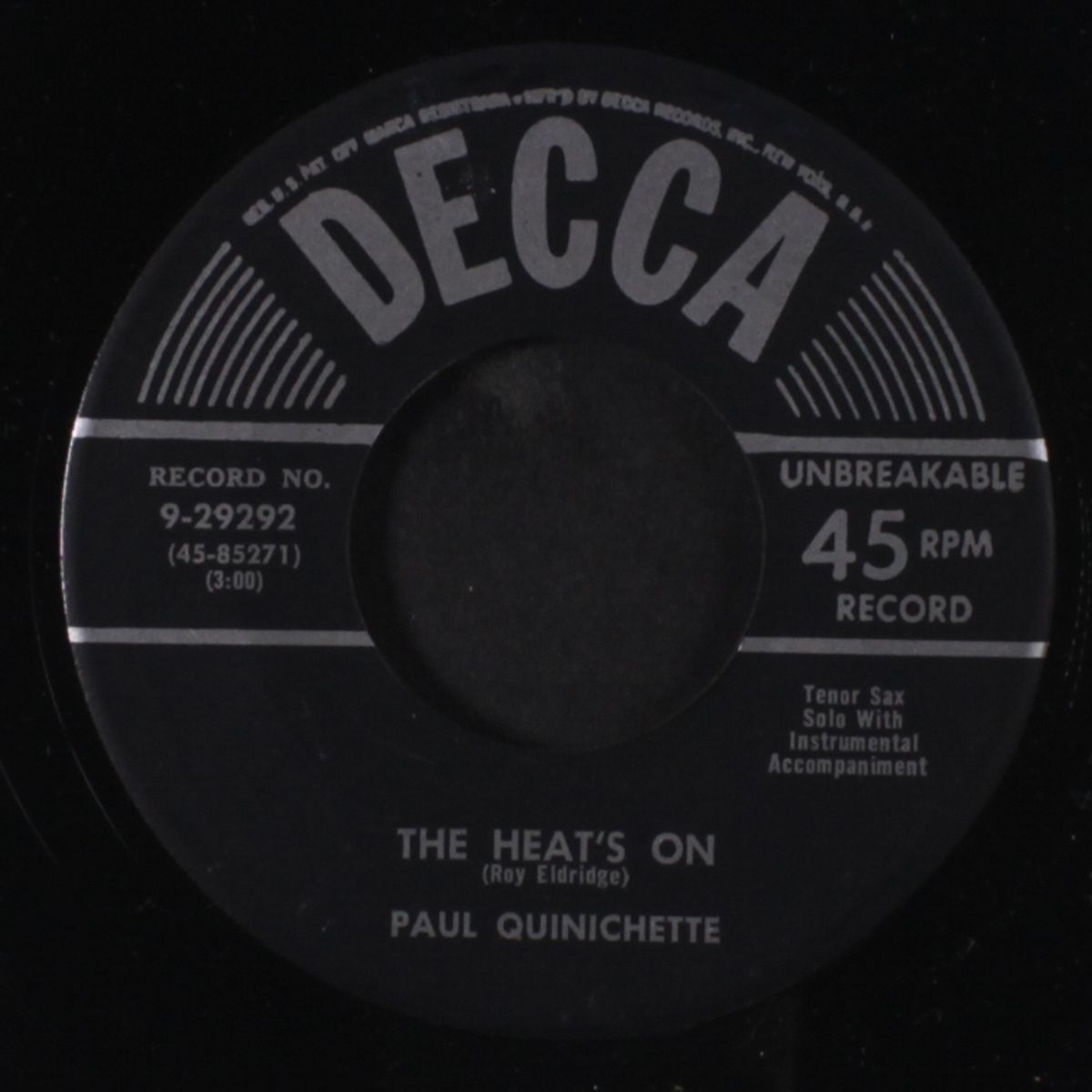 the heat's on / the very thought of you by PAUL QUINICHETTE