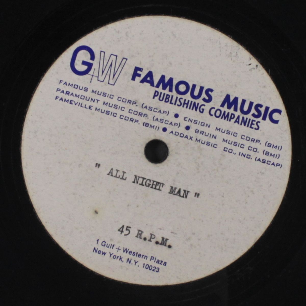 all night man / blank by UNKNOWN ARTIST
