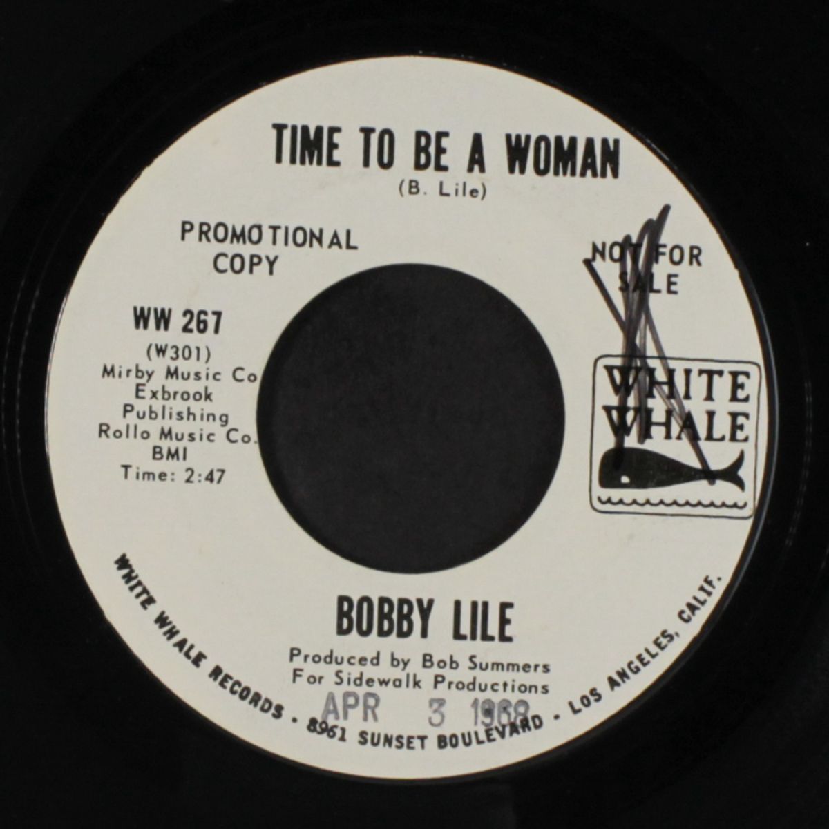 down comes the world / time to be a woman by BOBBY LILE