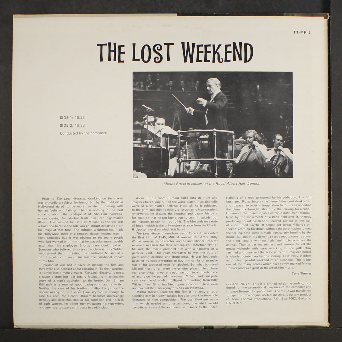 the lost weekend by MIKLOS ROZSA