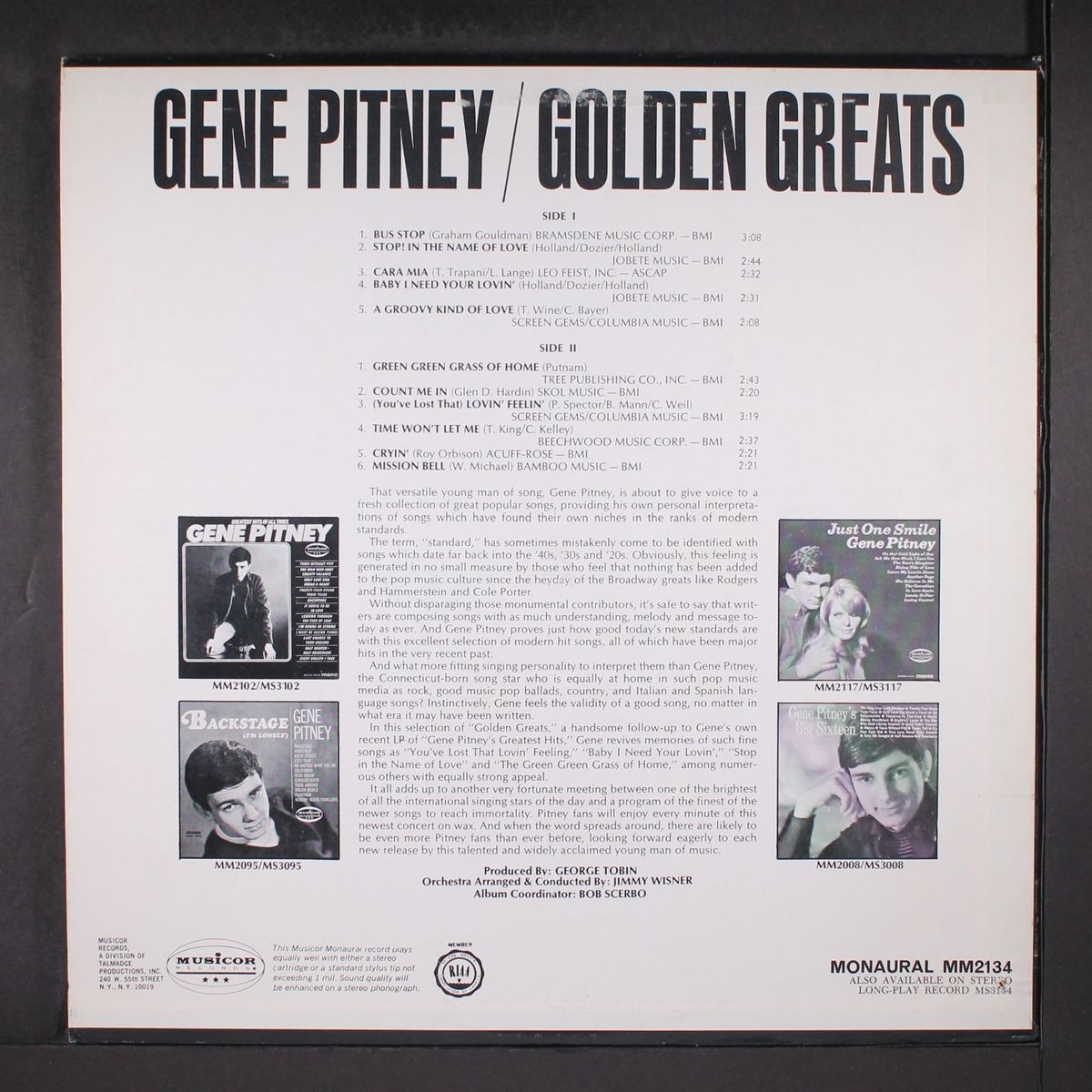 golden greats by GENE PITNEY