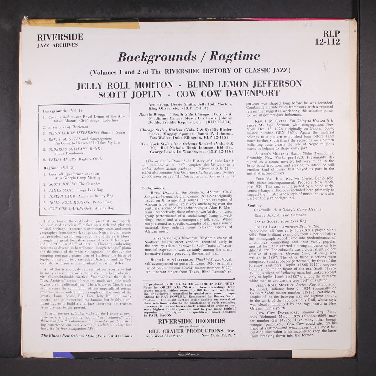 history of classic jazz, vols. 1 & 2 - backgrounds/ragtime by VARIOUS