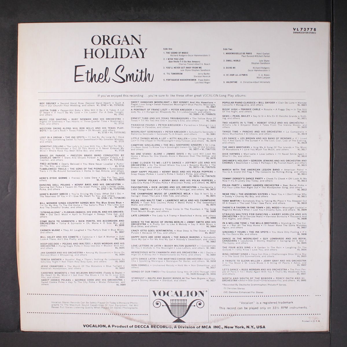 organ holiday by ETHEL SMITH