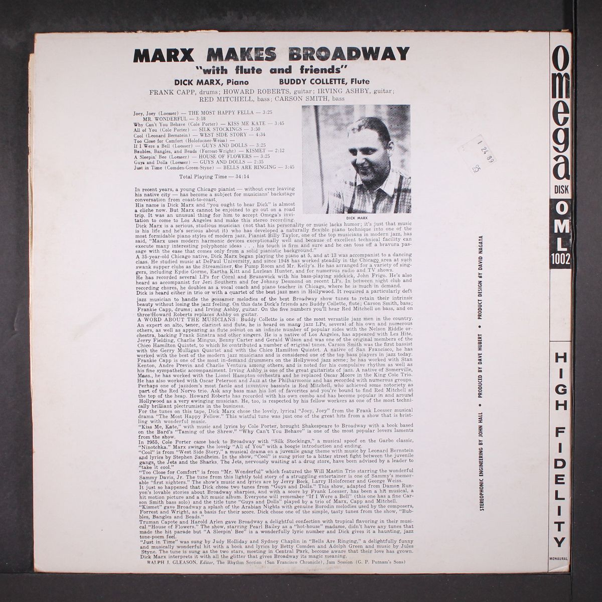 marx makes broadway by DICK MARX