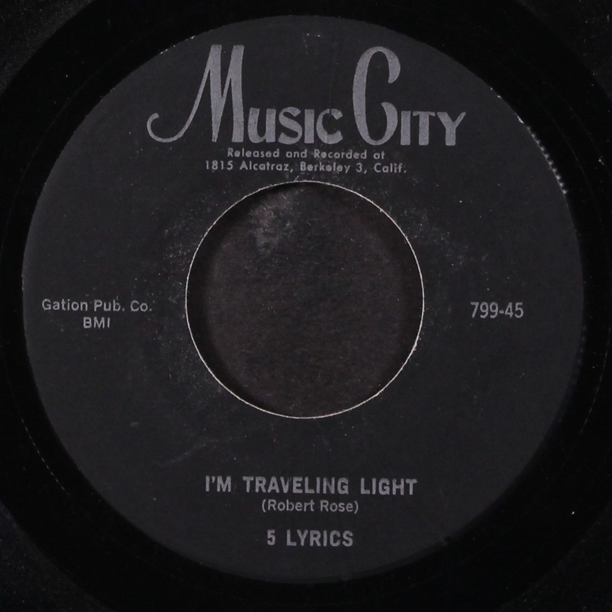 i'm traveling light / my honey sweet pea by FIVE LYRICS