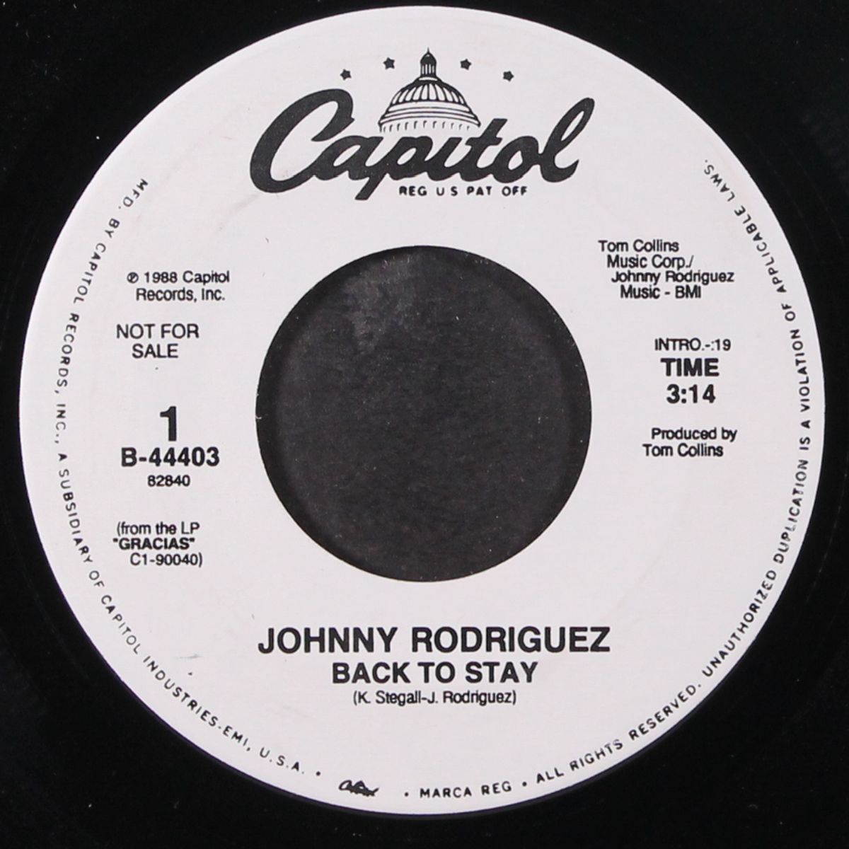 back to stay by JOHNNY RODRIGUEZ
