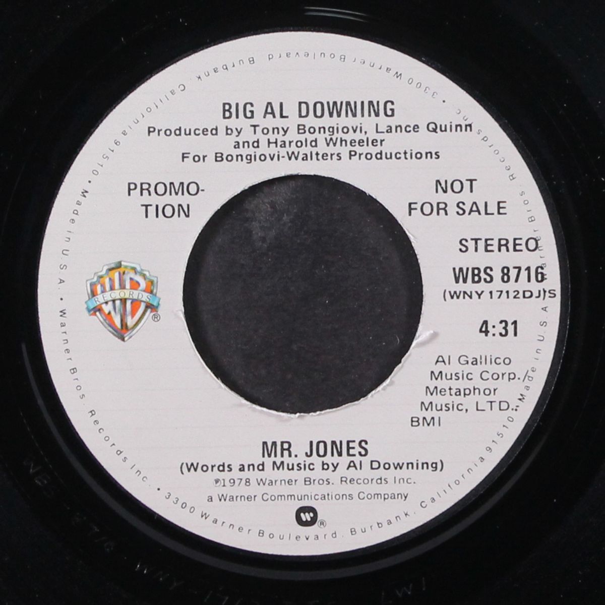 mr. jones (long version) / short by BIG AL DOWNING