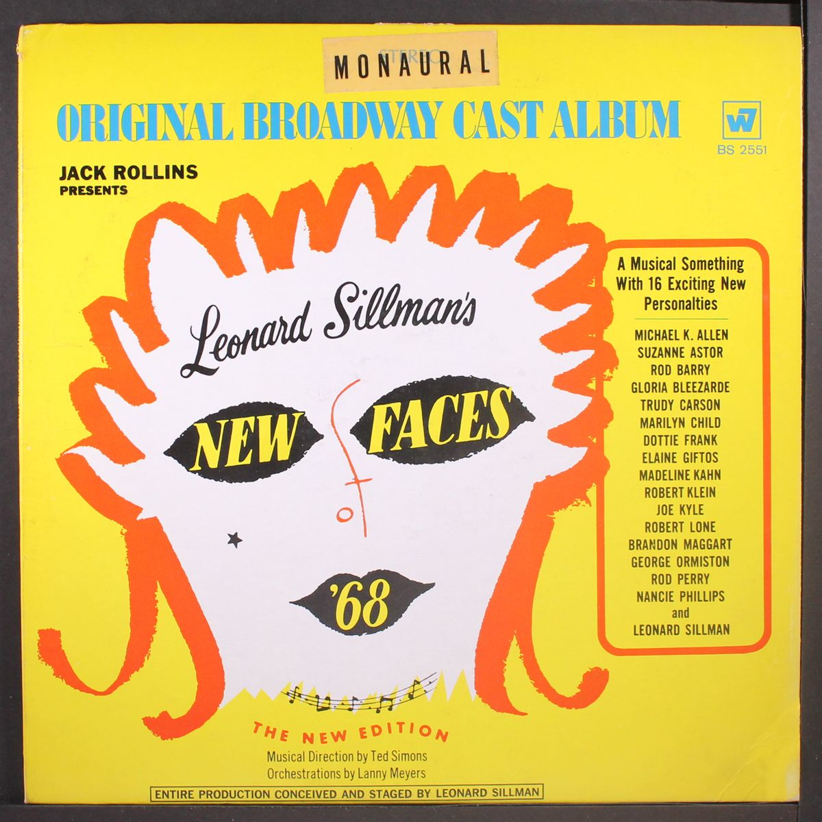 leonard sillman's new faces of 1968 by ORIGINAL CAST