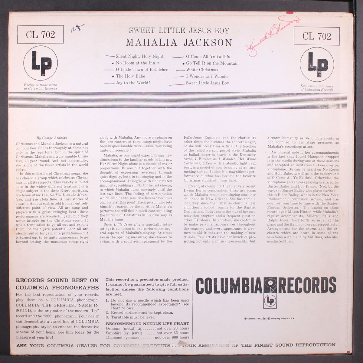sweet little jesus boy by MAHALIA JACKSON