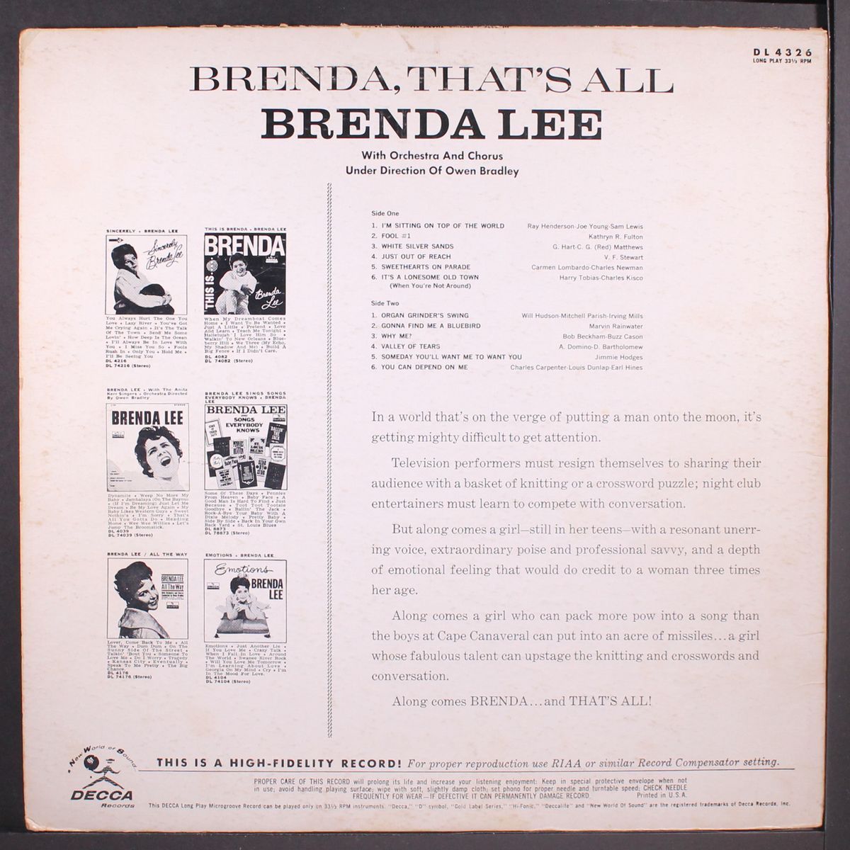 that's all by BRENDA LEE