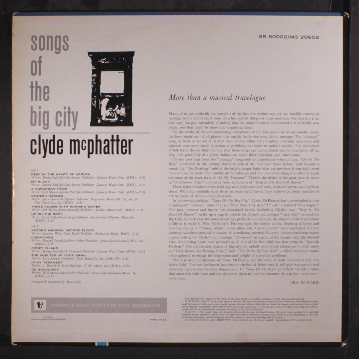 songs of the big city by CLYDE MCPHATTER