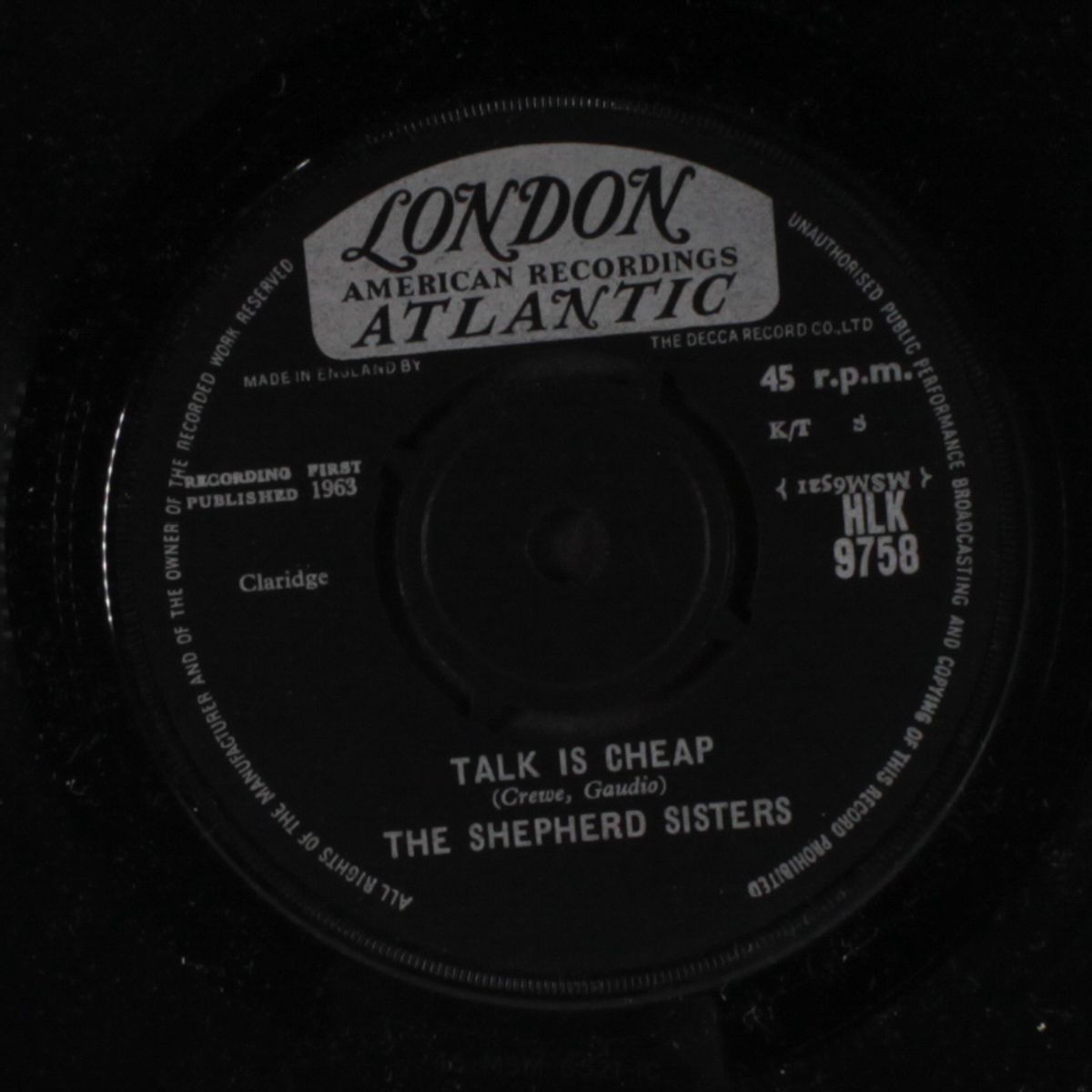 talk is cheap / greatest lover by SHEPHERD SISTERS