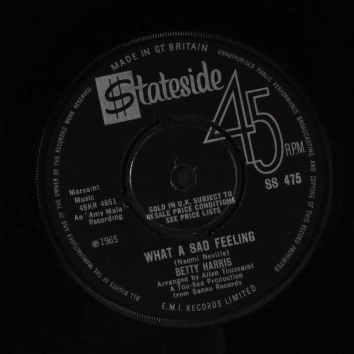 what a sad feeling / i'm evil tonight by BETTY HARRIS
