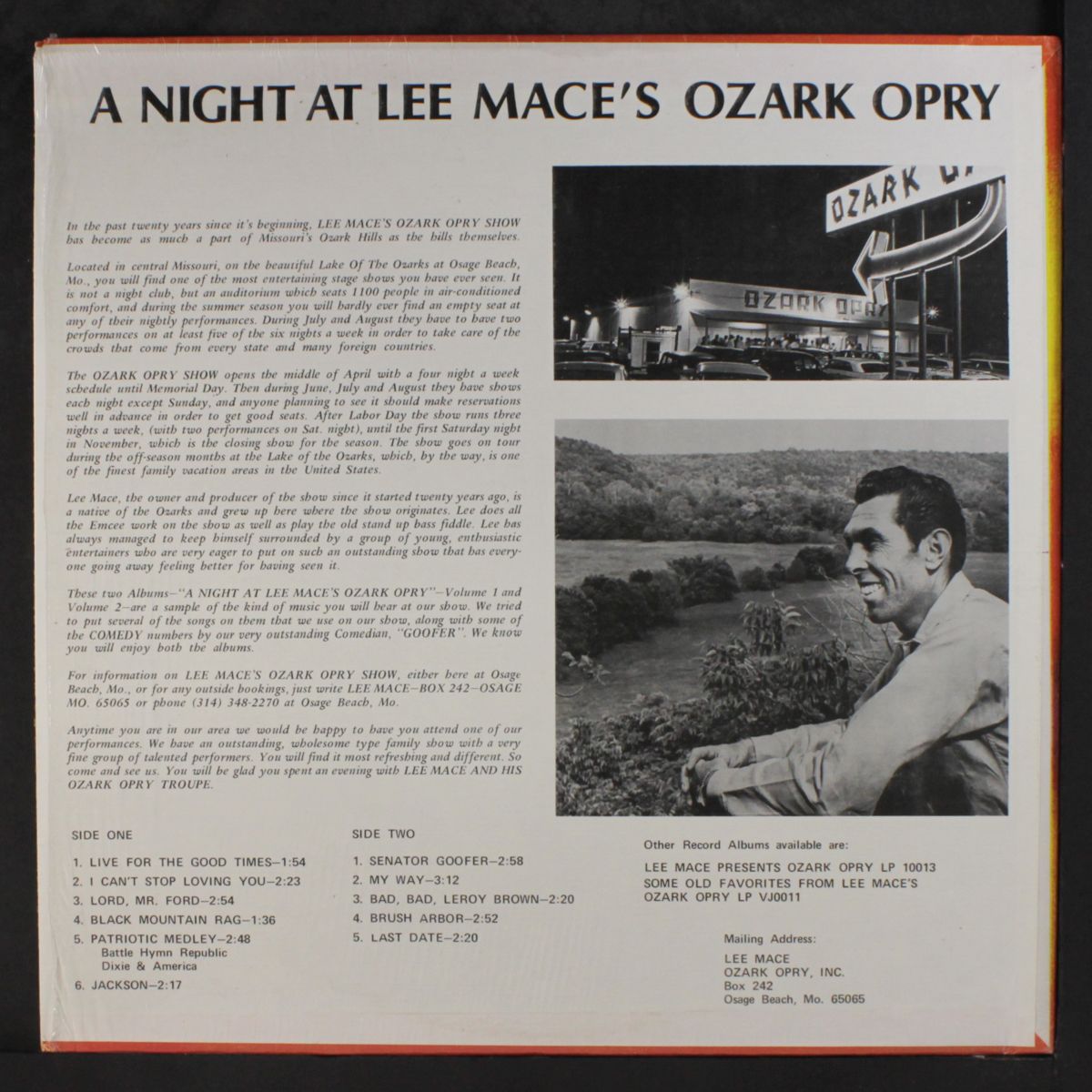 a night at lee mace's ozark opry by VARIOUS