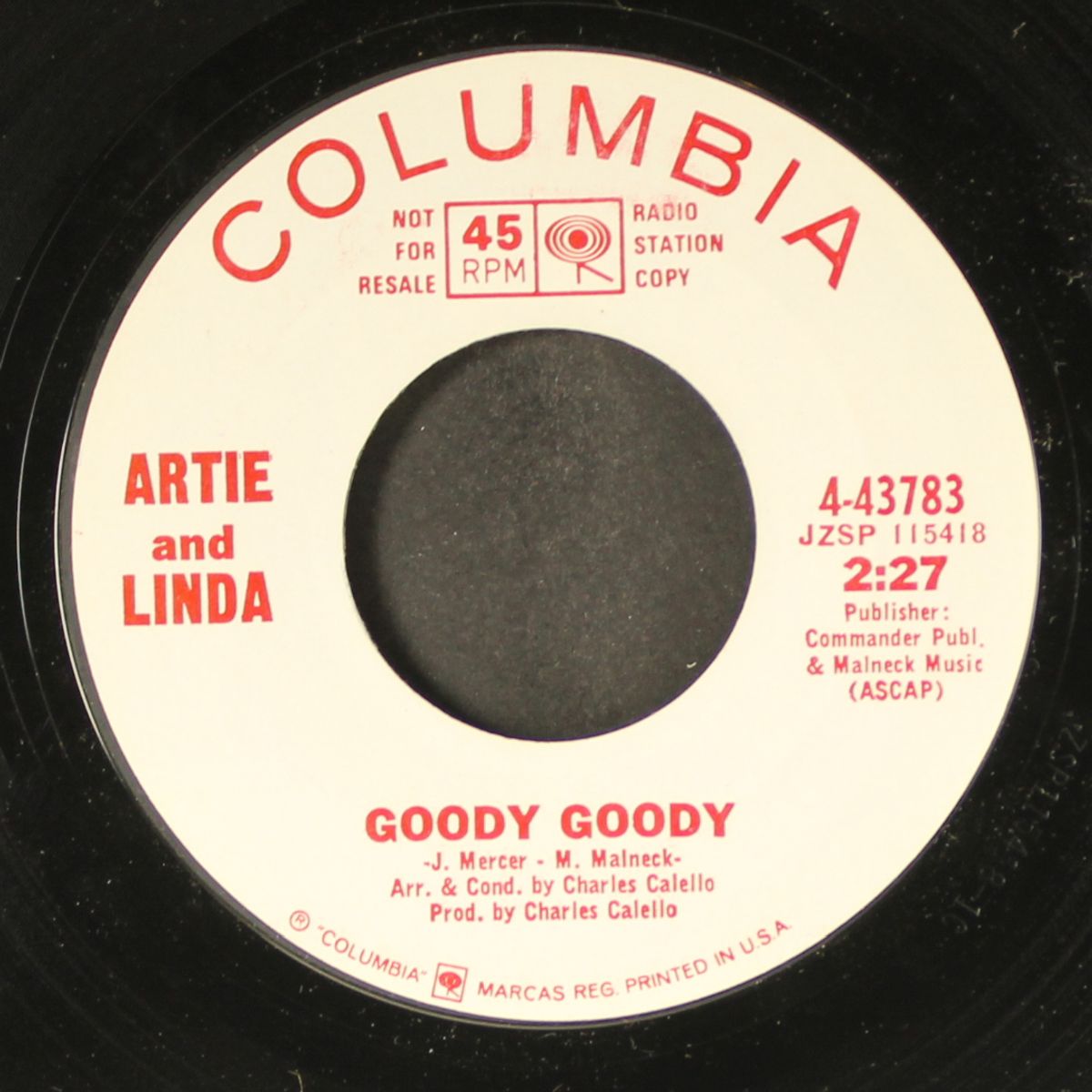 goody goody / dedicated to love by ARTIE & LINDA