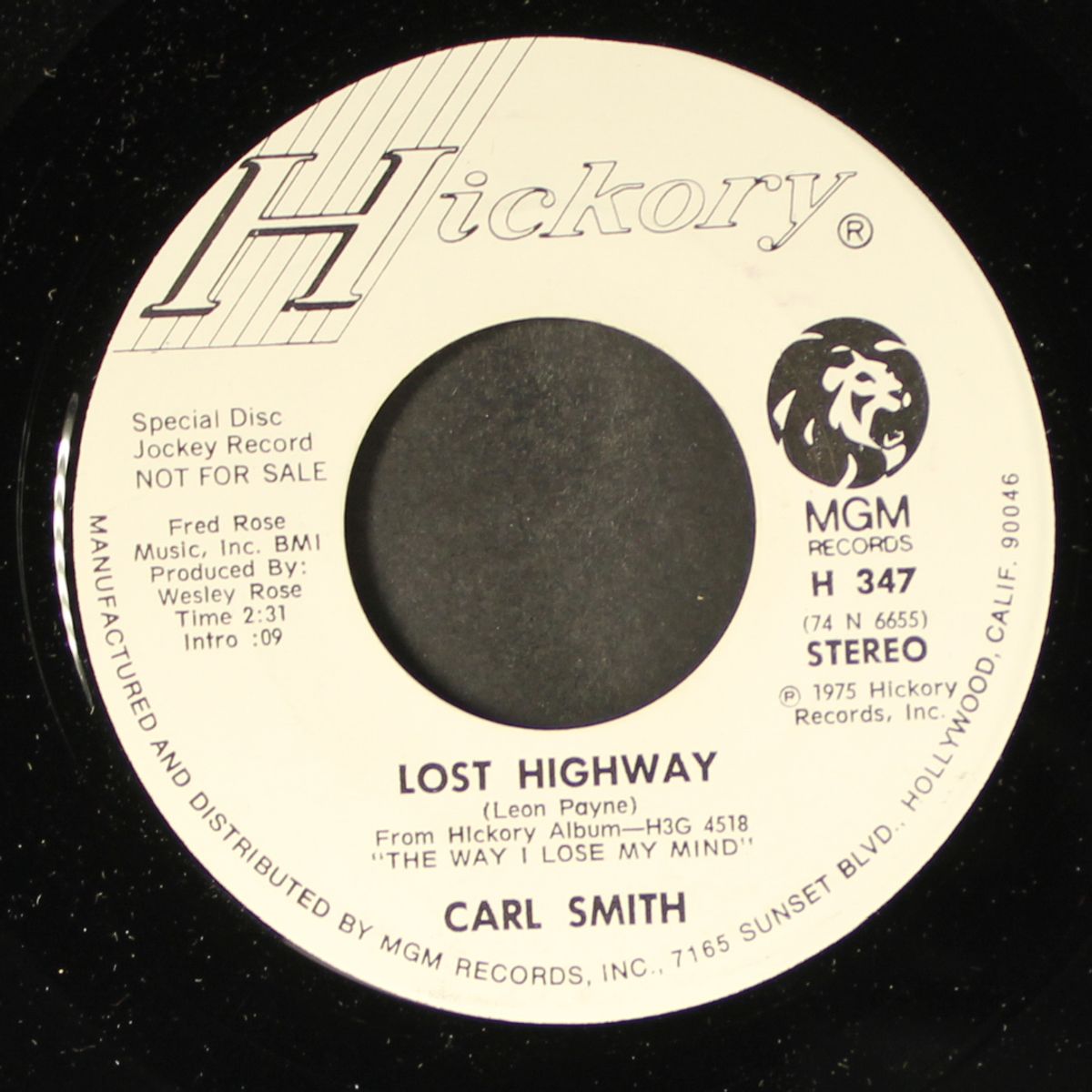 lost highway / everything i touch turns to sugar by CARL SMITH