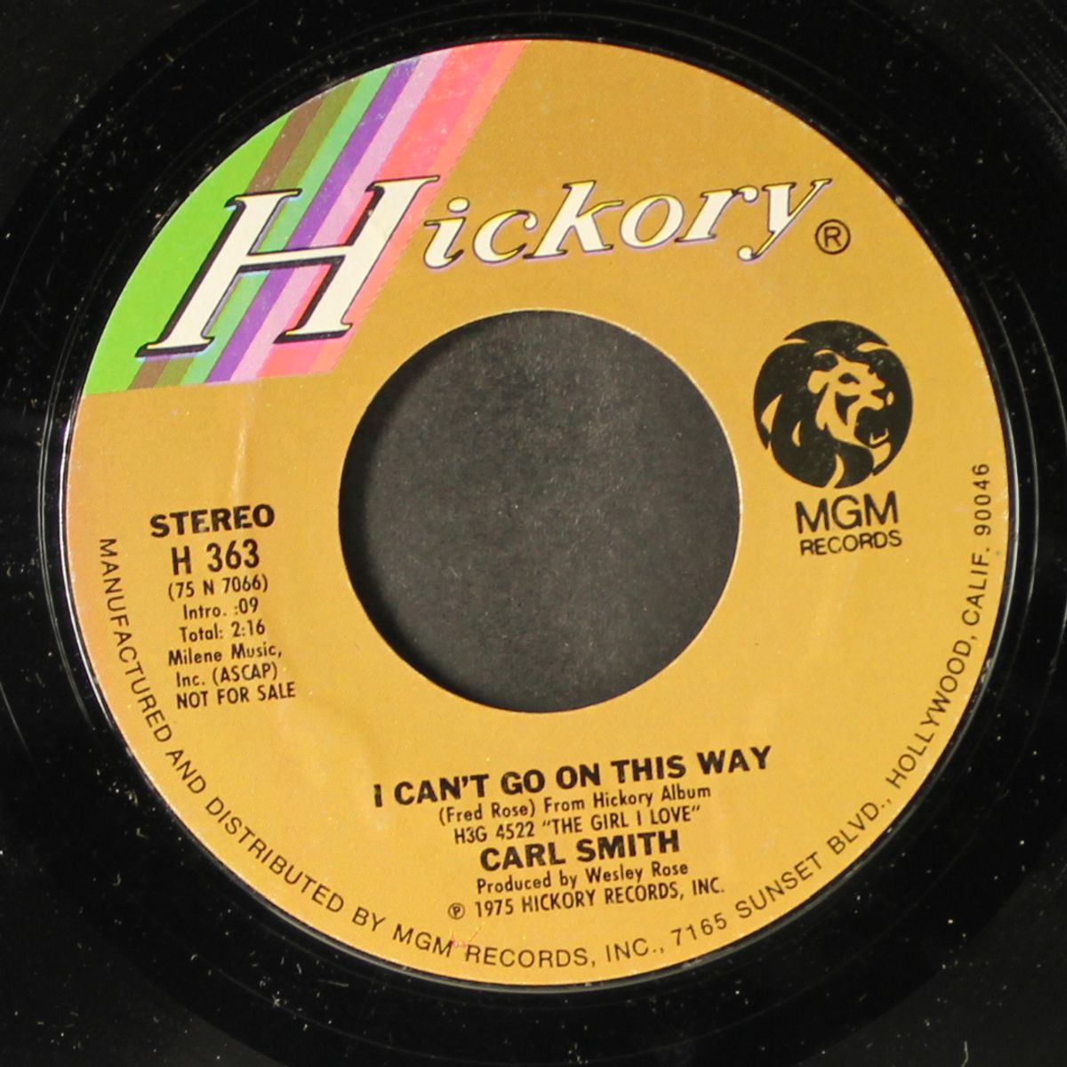 i can't go on this way / she is by CARL SMITH