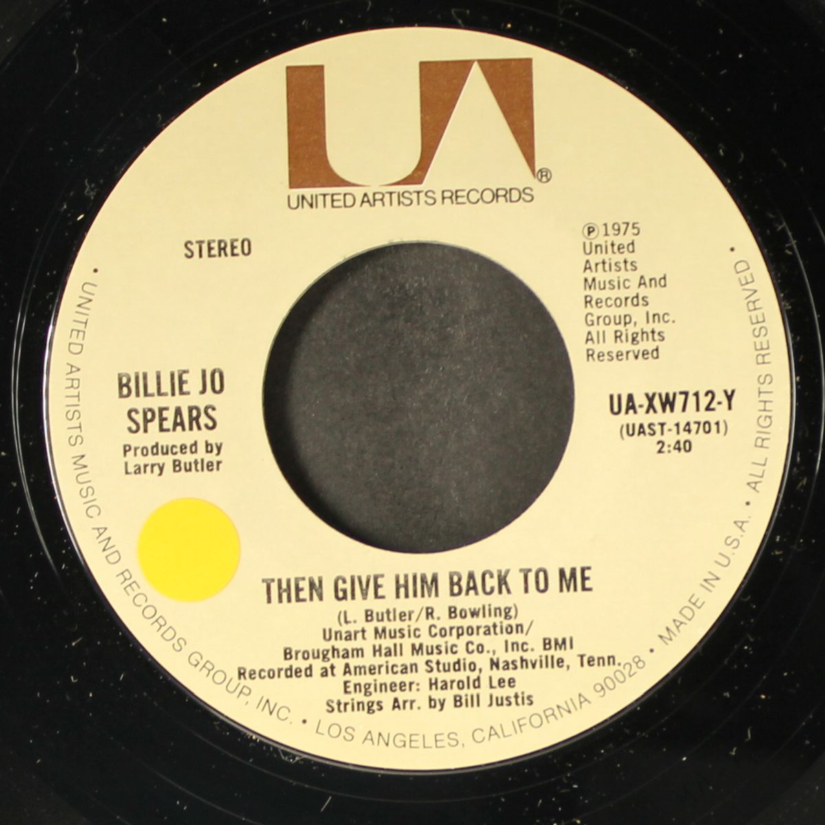 then give him back to me / silver wings & golden rings by BILLIE JO SPEARS