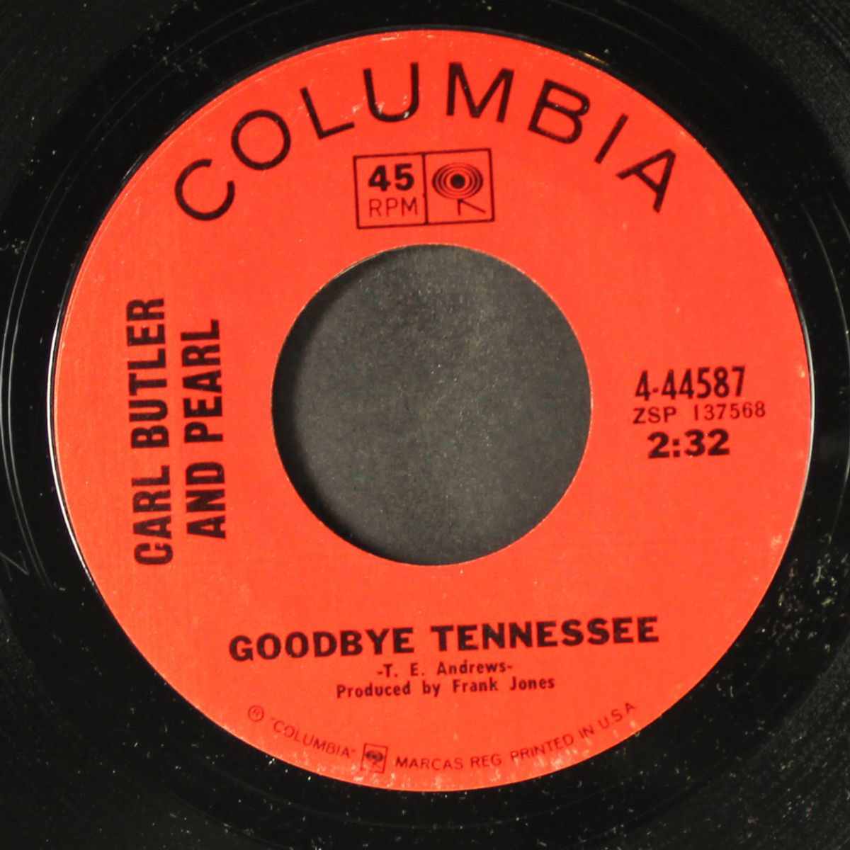 punish me tomorrow / goodbye tennessee by CARL BUTLER & PEARL