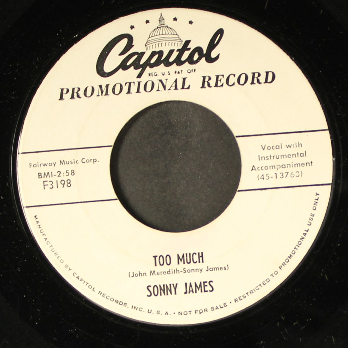 let's go bunny huggin' / too much by SONNY JAMES