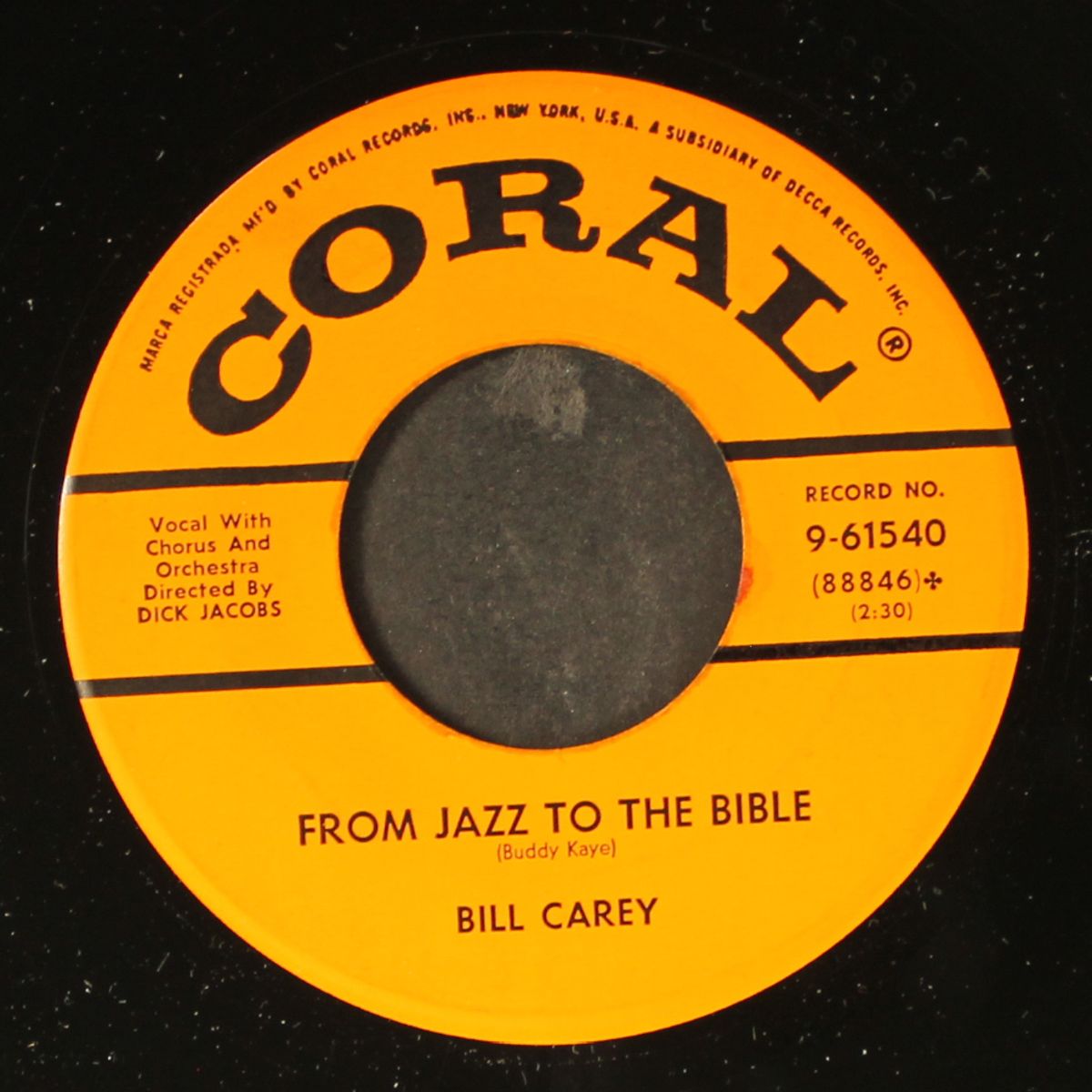 from jazz to the bible by BILL CAREY