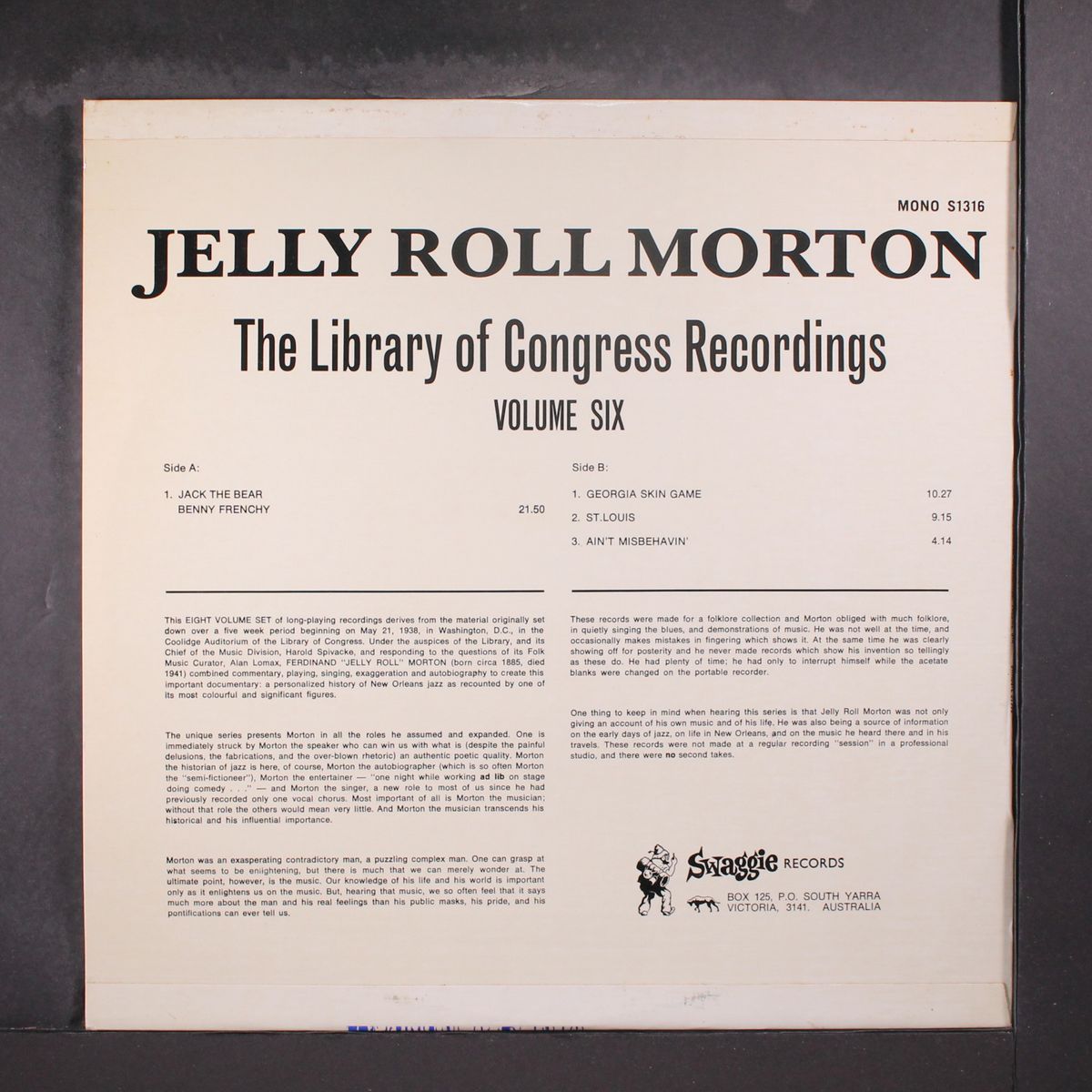 the library of congress recordings, vol. 6 by JELLY ROLL MORTON