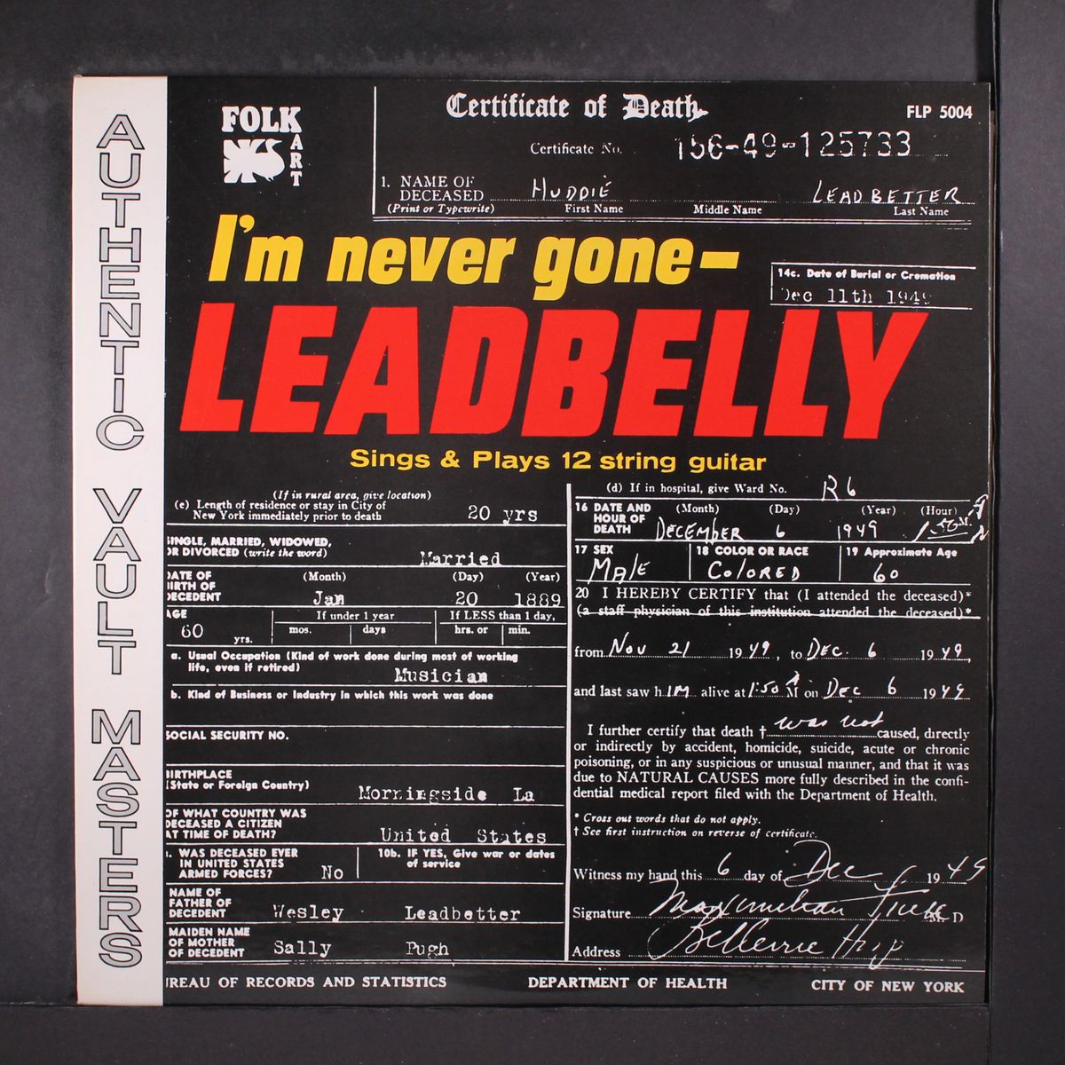 i'm never gone by LEADBELLY