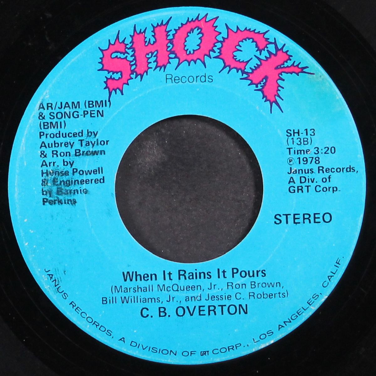 superstar lady / when it rains it pours by C.B. OVERTON