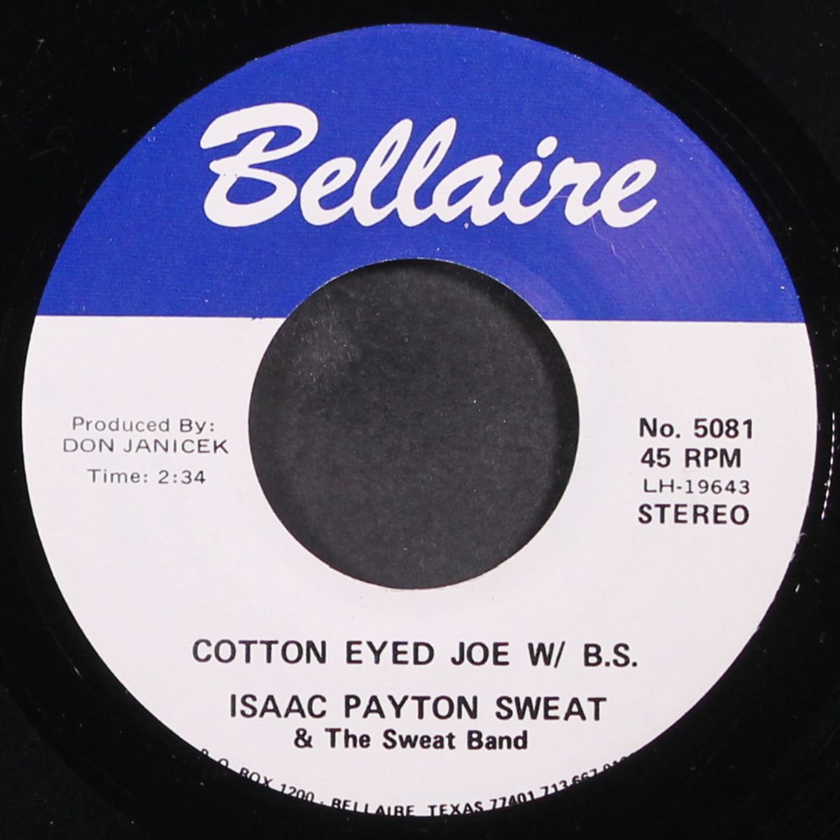 cotton eyed joe (modest vocal) / cotton eyed joe w/ b.s.) by ISAAC PAYTON SWEAT