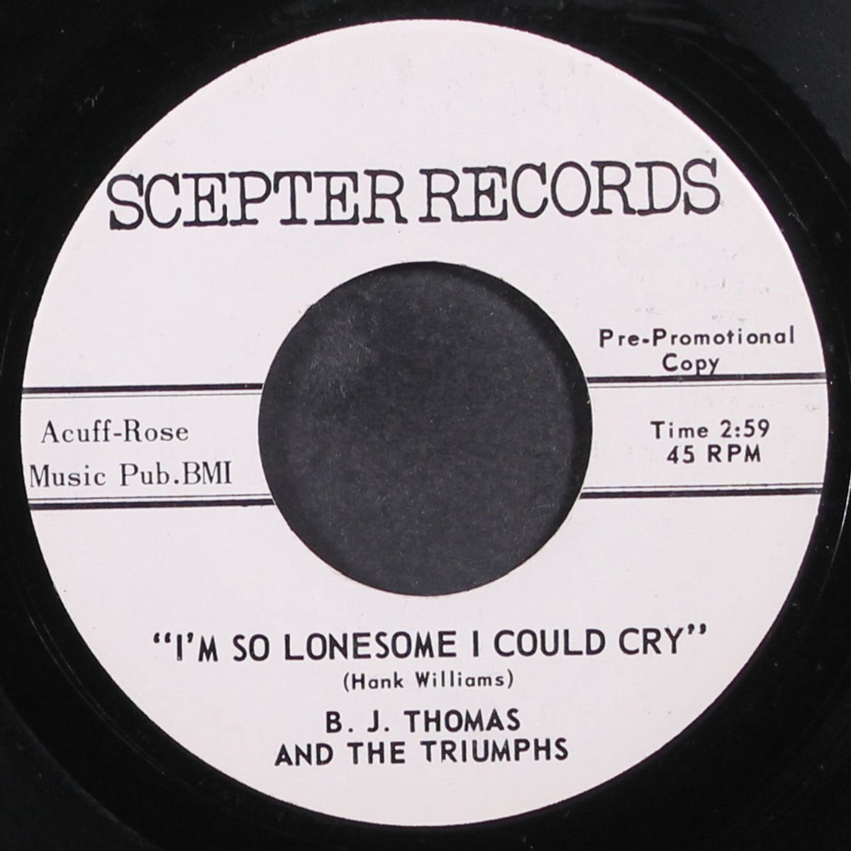 i'm so lonesome i could cry / blank by B.J. THOMAS & TRIUMPHS
