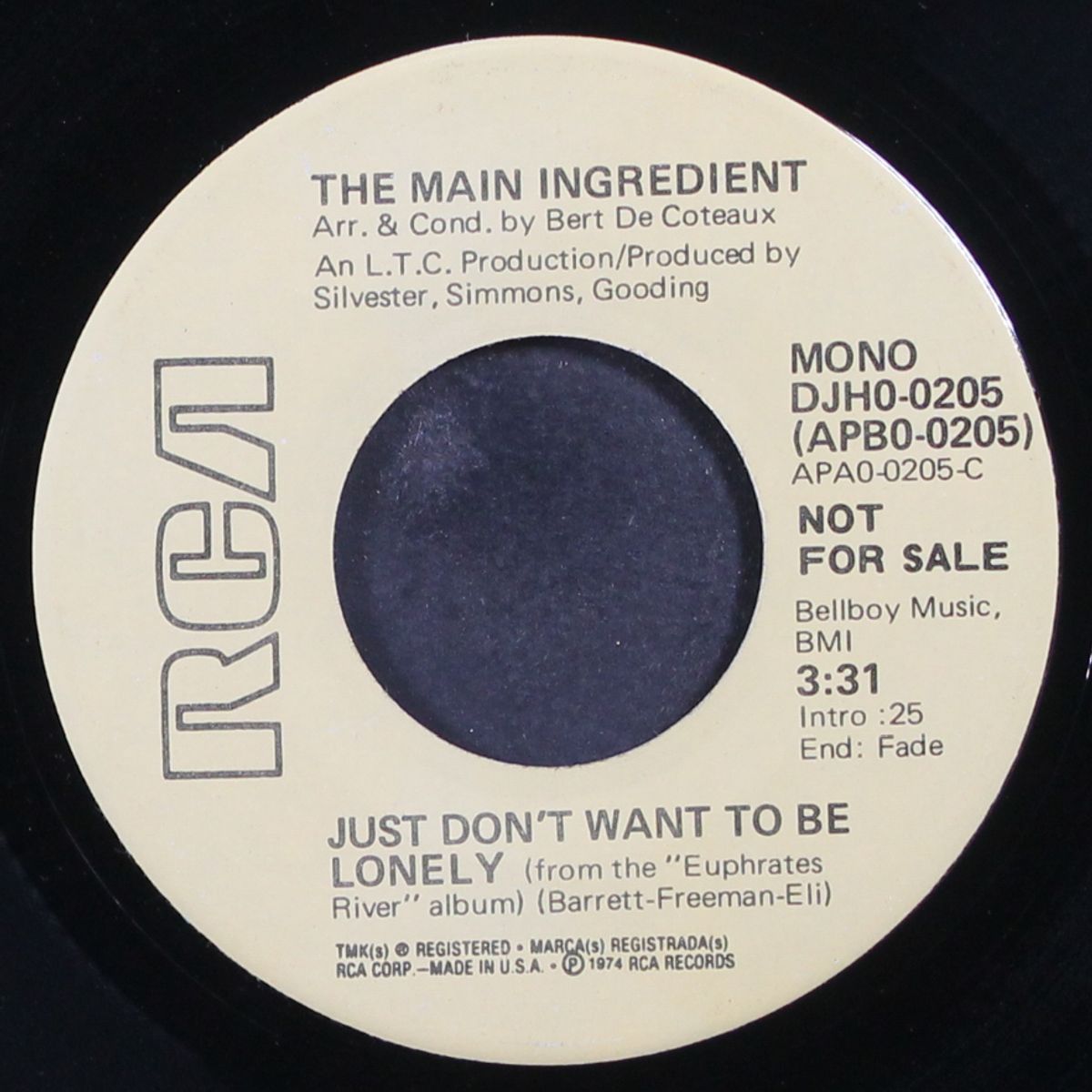just don't want to be lonely / mono by MAIN INGREDIENT