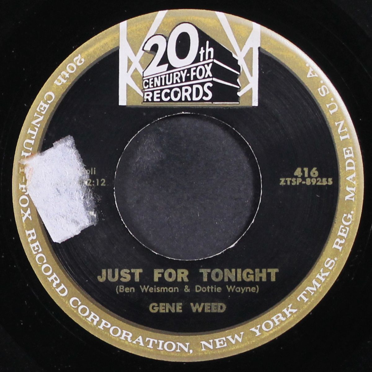 just for tonight / poor poor billie by GENE WEED