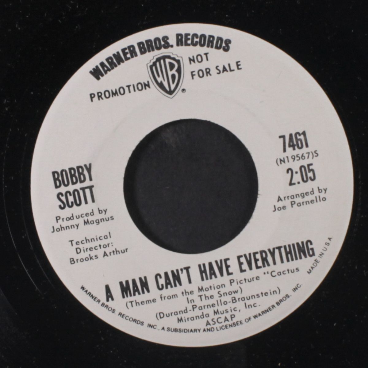 a man can't have everything / that's where my brother sleeps by BOBBY SCOTT