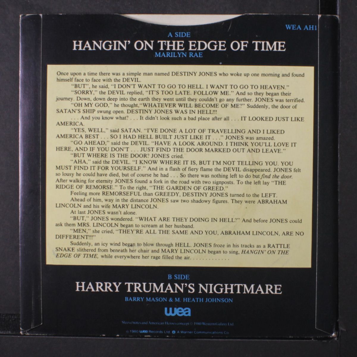 hangin' on the edge of time / harry truman's nightmare by MARILYN RAE