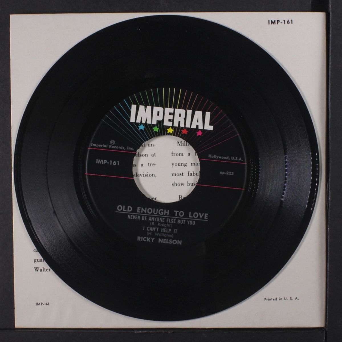 ricky sings again by RICKY NELSON