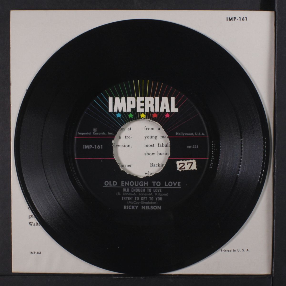ricky sings again by RICKY NELSON