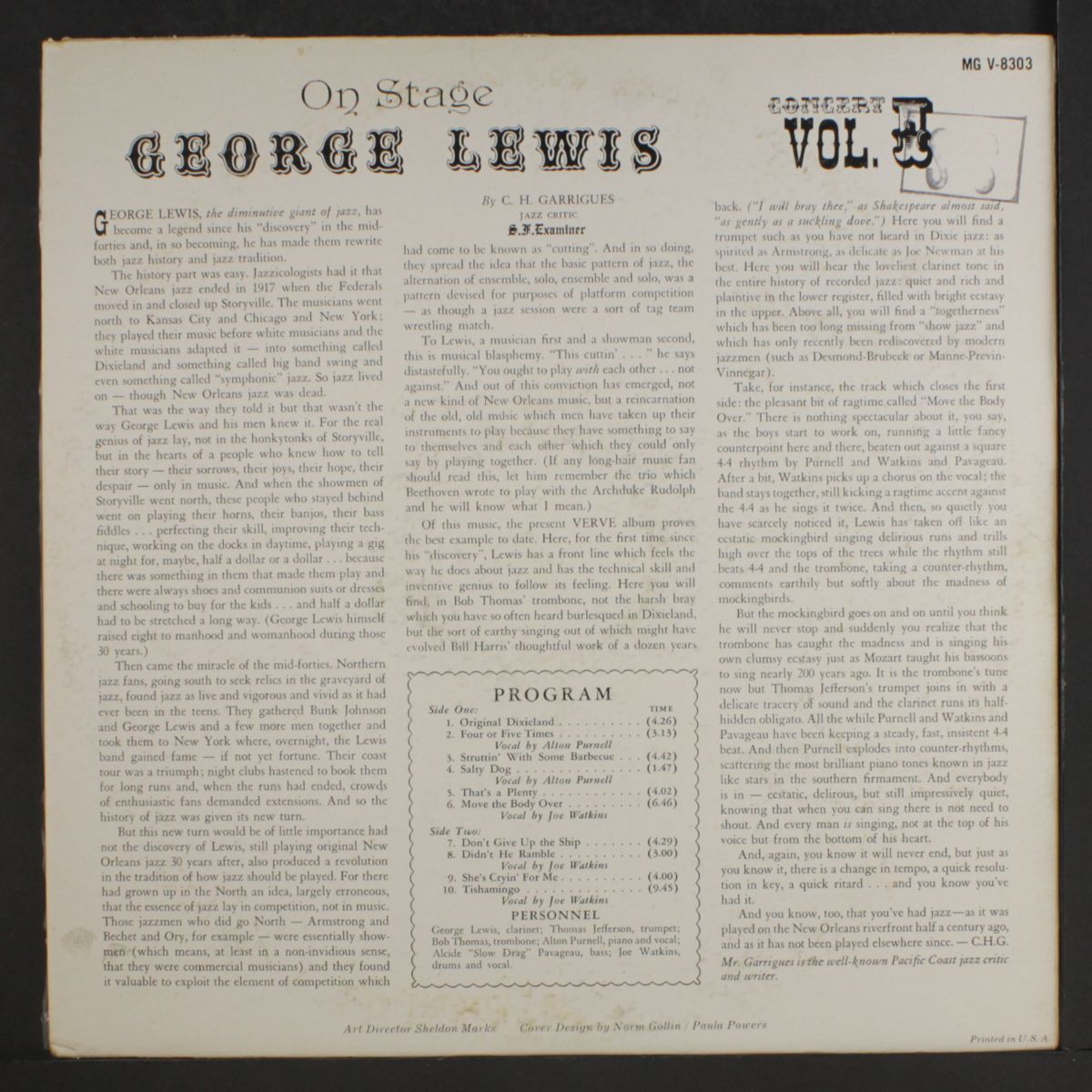 on stage, concert vol. 1 by GEORGE LEWIS