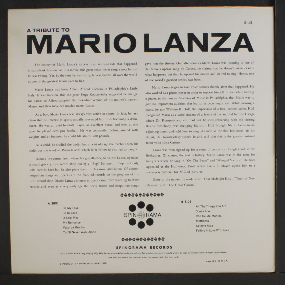 a tribute to mario lanza by ENZO STUARTI