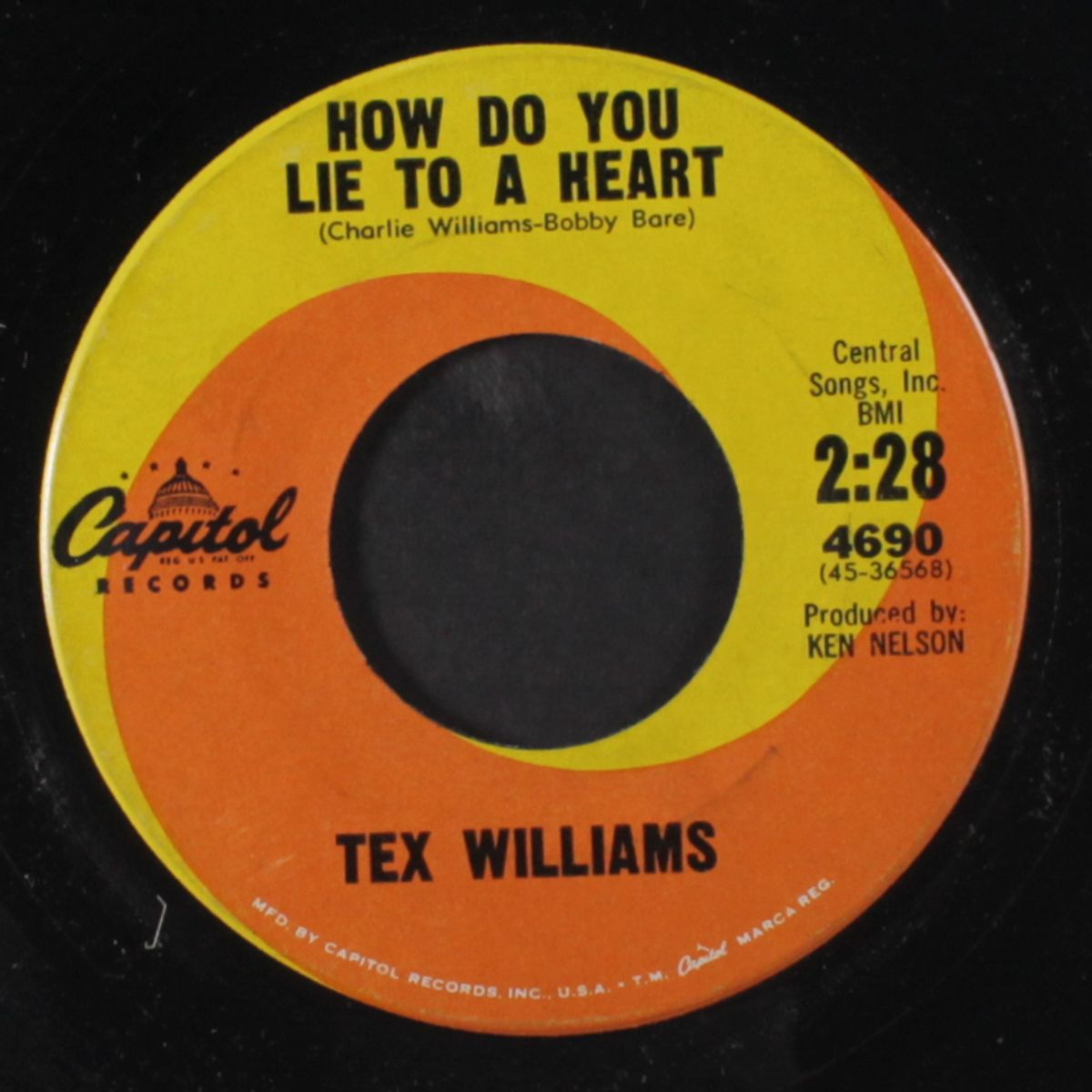 how do you lie to a heart / a hundred years from now by TEX WILLIAMS