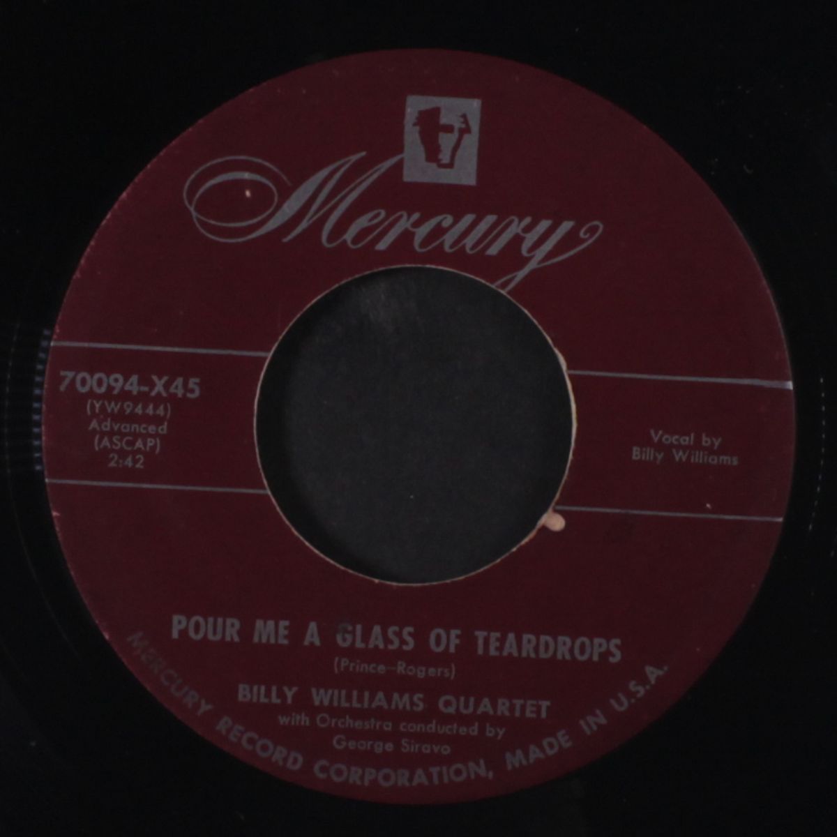 pour me a glass of teardrops by BILLY WILLIAMS QUARTET