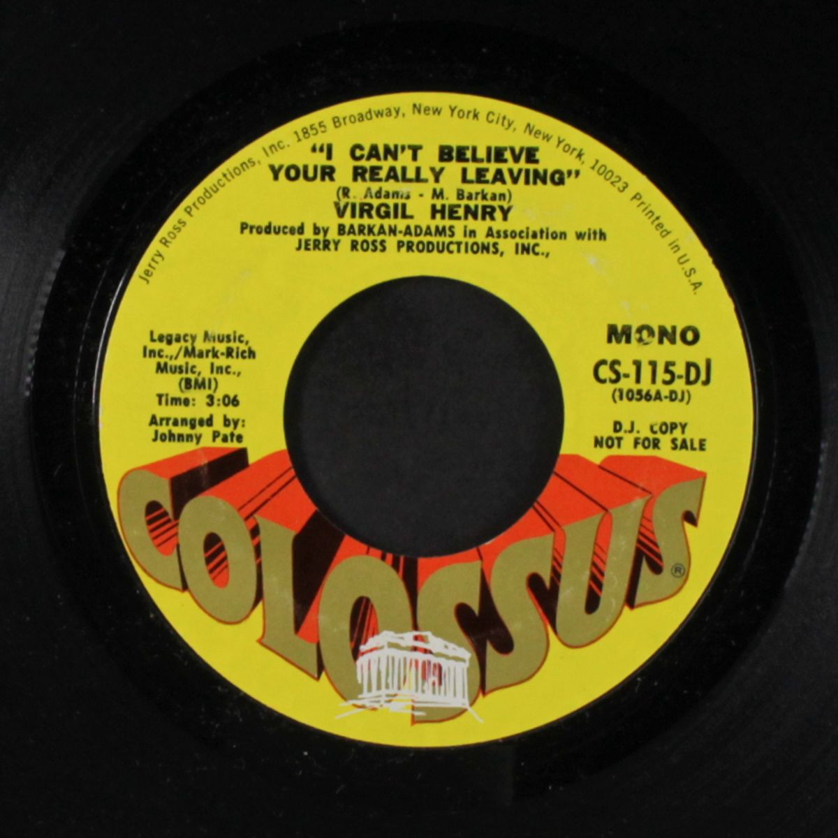 i can't believe your really leaving / mono by VIRGIL HENRY