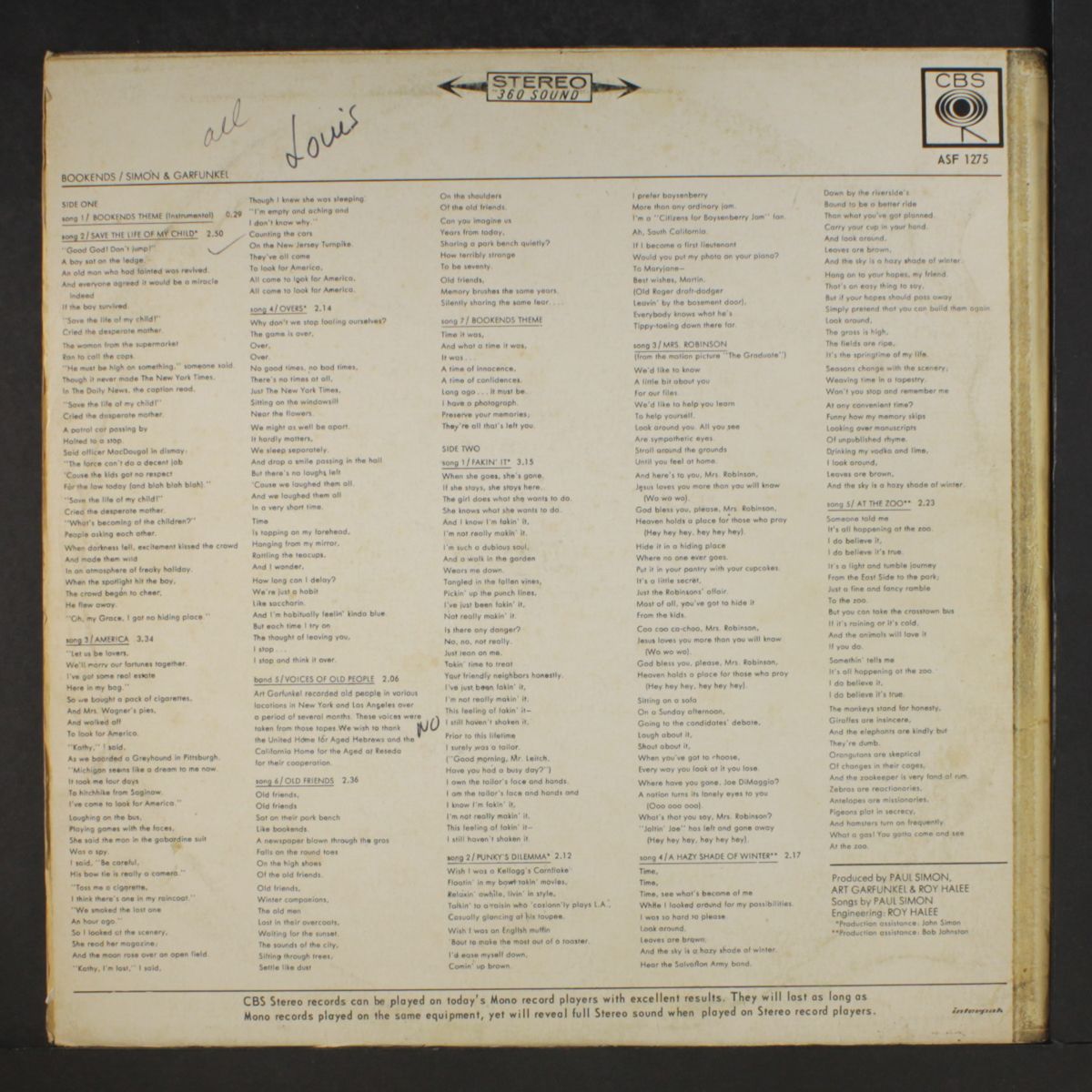 bookends by SIMON & GARFUNKEL